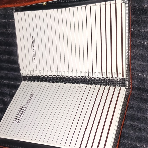 Vintage Day planner undated calendar trifold address book pen notebook 6 card - Picture 4 of 6